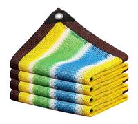 Voile d'ombrage colorée à 90% for clôture, écran de confidentialité à Rayures Multicolores avec œillets antirouille for pergola, Plantes, chenil for Chien, Serre(Striped Yellow,4 * 4m)