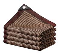 Voile d'ombrage colorée à 90% for clôture, écran de confidentialité à Rayures Multicolores avec œillets antirouille for pergola, Plantes, chenil for Chien, Serre(Brown,4 * 6m)