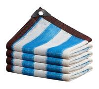 Voile d'ombrage colorée à 90% for clôture, écran de confidentialité à Rayures Multicolores avec œillets antirouille for pergola, Plantes, chenil for Chien, Serre(Striped Blue,3 * 3.0m)