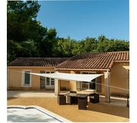 WERKA PRO g/m2 11119- Tenda parasole da 160 g/m2, quadrata, 5 x 5 m, per balcone, terrazza e Giardino, Beige