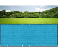 Voile d'ombrage de 65 x 450 cm - Protection UV et vent - Pour terrasse et jardin - Avec œillets, attaches de câble et corde en nylon pour balustrade - Bleu