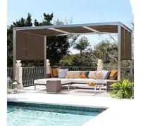 Voile d'ombrage de jardin, 4 m x 3 m, 4 m x 4 m, Filet d'ombrage pour plante de serre, bâche en maille d'ombrage pour jardin, pergola, cour, balcon, cour, marron, 3 x 5 m