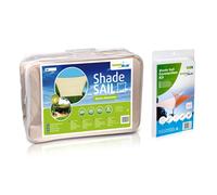 Voile d'ombrage de jardin UV polyester carrée 4m crème + accessoires de montage