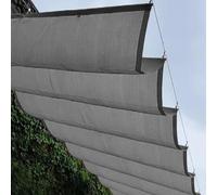 Voile d'Ombrage de Vague Anti-UV 95%,Rétractable Kit de Couverture d'Ombre,Auvent à Vagues en U,Toile d'Ombrage Respirant,Canopée pour Terrasse Patio ou Véranda,Gris (0.9x6m)