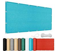 Voile d'ombrage d'extérieur 120 x 250 cm avec cordes d'arrimage durables, résistant aux intempéries, protection contre le vent, filet d'ombrage carré, pour balcon et jardin, bleu ciel