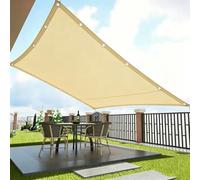 Voile d'ombrage D'Extérieur 200 x 220 cm Protection UV, Anti-Déchirure, Coupe-Vent Toile de Rechange, Filet Ombrages avec Cordes pour Jardin, Terrasse, Balcon, Couleur Crème