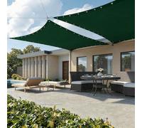 Voile d'ombrage D'Extérieur 400 x 820 cm Protection UV, Anti-Déchirure, Coupe-Vent, Imperméable Voile d'ombrage Imperméable Carré avec Cordes pour Jardin, Terrasse, Balcon, Vert Foncé