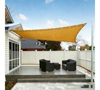 Voile d'ombrage D'Extérieur 460 x 510 cm Respirant, Perméable à l'eau et Ventilé Toile d'ombrage Rectangulaire avec Cordes pour Terrasse Jardin Extérieur, Jaune