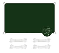 Voile d'ombrage d'extérieur 6,5 x 7 m avec cordes de fixation - Auvent résistant aux intempéries pour jardin, terrasse et arrière-cour - Bâche de protection solaire vert foncé, tissu d'ombrage avec