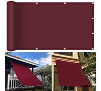 Voile d'ombrage d'extérieur en polyester anti-UV avec 4 cordes pour jardin, terrasse, pelouse, couleur vin rouge, 1,6 x 3,4 m, parfait pour les solutions d'ombrage de terrasse et d'arrière-cour.