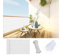 Voile d'ombrage d'extérieur haute densité avec protection UV pour balcon, 115 x 600 cm, en polyéthylène haute densité 220 g/m², pour véranda, cour, terrasse - Blanc