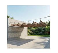 Voile d'ombrage en Forme de U，Couverture de Toit ondulée rétractable,Couverture D'ombre Pergola Escamotable，Protection ombrage pour terrasse et tonnelle(W2.8*L15m/W9.19*L49.21ft)