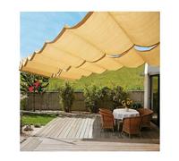 Voile d'ombrage en forme de U - Pare-soleil en polyéthylène haute densité - Housse de pergola pour terrasse, respirante, protection solaire rétractable avec kit de montage (l 1,2 x 14 m (l x L x L)