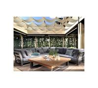 Voile d'ombrage en forme de U pour l'extérieur - Housse d'auvent rétractable et imperméable - Voiles d'ombrage rétractables - Résistante aux déchirures - Design en forme de U (1,6 m x 5 m)