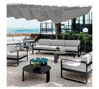 Voile d'ombrage en forme de U - Protection UV - Rétractable - Avec kit de montage - Pour extérieur, jardin, terrasse