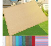 Voile d'ombrage en polyéthylène haute densité 10 m x 15 m 185 g/m² - Protection UV avec œillets - Taux d'ombrage de 95 % - Pour cours, serres, piscines et jardins - Jaune