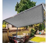 Voile d'ombrage en polyéthylène haute densité respirant de 1,8 x 3,2 m pour terrasse, jardin et extérieur - Résistant aux UV - Avec corde fixe - Tissu gris pour un meilleur confort extérieur