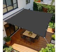 Voile d'ombrage Étanche 1.2 x 2.5 m Imperméableanti Rectangulaire Imperméable Multi Couleur Taille Toiles pour Patio Jardin Terrasse Extérieur, Sable, Gris Foncé