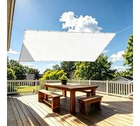 Voile d'Ombrage Étanche,Toile-Ombrage Blanc 70x700cm/0.7x7M Brise Vue Balcon,Filet Dombrage Rectangle avec Oeillets et Cordons pour Jardin,Terrasse,Camping,Balcon