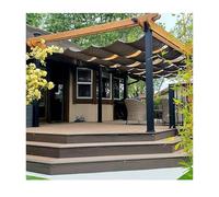 Voile d'ombrage extensible en forme de U pour utilisation en extérieur - Protection UV - Imperméable - Pour terrasse, pergola, véranda, pavillon, jardin, cour - 2 x 4 m