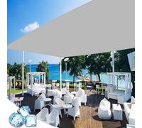 Voile D'Ombrage, Filet d'ombrage 100 x 320 cm Toile Rectangulaire Imperméable, PES 95% Anti-UV Voile Pare-Soleil Jardin pour Plantes de Jardin Terrasses, Gris Clair