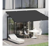 Voile d'ombrage gris foncé, 320 x 380 cm, protection UV, installation facile, auvent avec œillets et kit de fixation pour extérieur, terrasse et terrasse