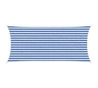 Voile d'ombrage HDPE 2x4 m Bleu et Blanc, UV 90% pour Jardin terrasse, avec Fixations en Acier Inoxydable et Cordes, Installation Facile à Deux Personnes