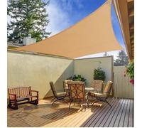 Voile d'ombrage hydrofuge 5 x 5 x 7 m, sable - triangulaire