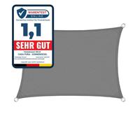 Voile d'ombrage, Hydrofuge, Gris, 3 x 3 m, Rectangulaire