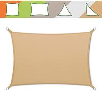 Voile d'ombrage hydrofuge protection UV note de test 1.4 beaucoup de couleurs sable 5x7 m