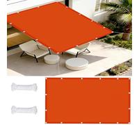 Voile d'ombrage Imperméab Rectangulaire 1.4 x 5.5 m UV Protection Clôture Protection avec Oeillets avec Cordons pour Balcon Terrasse, Orange