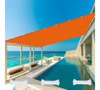 Voile d'ombrage Imperméab Rectangulaire 1.4 x 5.5 m UV Protection Protection Solaire Auvent avec Oeillets avec Cordons pour Pergola Patio, Orange