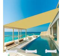 Voile d'ombrage Imperméab Rectangulaire 1.6 x 4.5 m UV Protection Protection Solaire Auvent avec Oeillets avec Cordons pour Pergola Patio, Couleur Crème
