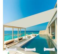 Voile d'ombrage Imperméab Rectangulaire 2.6 x 4.5 m UV Protection Protection Solaire Auvent avec Oeillets avec Cordons pour Pergola Patio, Blanc cassé