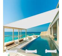 Voile d'ombrage Imperméab Rectangulaire 3 x 5 m UV Protection Protection Solaire Auvent avec Oeillets avec Cordons pour Pergola Patio, Blanc