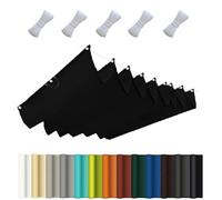 Voile d'ombrage imperméable - 0,6 x 3,5 m - Imperméable et coupe-vent - 95 % anti-UV - Avec œillets et cordon - Convient pour l'extérieur comme le jardin et le balcon, la terrasse - Noir