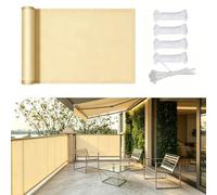 Voile d'ombrage Imperméable, 0.6x4m Rectangulaire Toile Ombrage PES Résistant à l'eau, Résistant 98% Protection Rayons UV pour Patio Terrasse Extérieur, Jaune Clair 4x0.6m