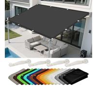 Voile d'ombrage Imperméable 0.7 x 1.5 m Anti 98% UV Protection Toile d'ombrage Protection Solaire avec 4 Morceaux de Corde pour Patio Balcon Jardin Terrasse Extérieur, Gris Foncé