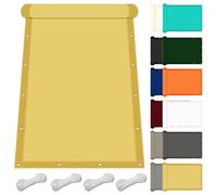 Voile d'ombrage Imperméable 1.3 x 1.5 m UV Protection Voile d'ombrage en HDPE avec Oeillets et Cordons pour Extérieur Terrasse Jardin Balcon, Jaune Sable