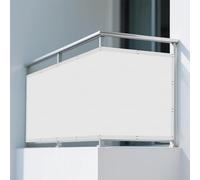 Voile d'ombrage Imperméable 1.5 x 6 m Protection des Rayons UV Bache Ombrages avec 4 Morceaux de Corde pour Patio Jardin, Terrasse, Extérieur, Balcon, Blanc