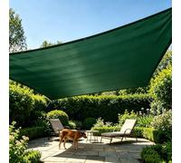 Voile D'ombrage Imperméable 1.5x1 M Toile Ombrage Rectangulaire 160 g/m² Protection UV 95% pour Jardin, Terrasse, Balcon, Extérieur, Cordon de Montage Inclus - Vert foncé
