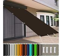 Voile d'ombrage imperméable - 1,8 x 2,4 m - Bloque 98 % des UV - Pour jardin, terrasse, plage - Durable - Marron - Pour la protection extérieure et l'ombre