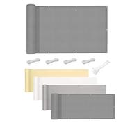 Voile d'ombrage imperméable 1 x 5,5 m avec protection UV, résistant aux intempéries et résistant au vent, avec œillets et corde, pour balcon, terrasse, Pera - Gris foncé