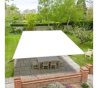 Voile d'ombrage imperméable 100 % polyéthylène avec cordes de tension - 2 x 5,5 m - Espacement des trous : 50 cm - Idéal pour terrasse, balcon, extérieur, terrasse - Blanc