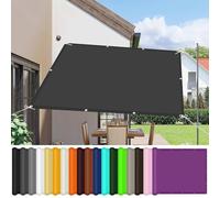 Voile d'ombrage Imperméable 100 x 580 cm Imperméable Rectangulaire Coupe-Vent Filet D'Ombrage, Voile avec Oeillets et Cordons pour Jardin Terrasse Balcon, Gris Foncé