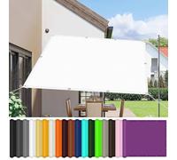 Voile d'ombrage Imperméable 100 x 800 cm Imperméable Rectangulaire Coupe-Vent Filet D'Ombrage, Voile avec Oeillets et Cordons pour Jardin Terrasse Balcon, Blanc