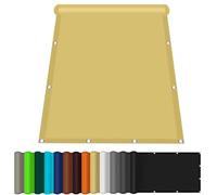 Voile d'ombrage Imperméable 110 x 210 cm Matériau Anti-Déchirure Voile d'ombrage Carré Polyester Haute Qualité pour Jardin Terrasse, Jaune Sable