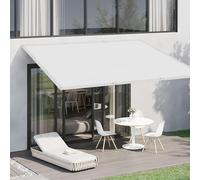 Voile d'ombrage imperméable - 140 x 380 cm - Bloque 98 % des UV - Avec œillets - Tissu avec kit d'installation pour terrasse, piscine - Blanc