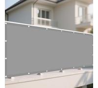 Voile d'ombrage Imperméable 170 x 445 cm UV 98% Indéchirable Imperméable PES Toile Ombrage Auvent avec Le Kit de Fixation pour Jardin Terrasse Balcon Camping, Gris Clair