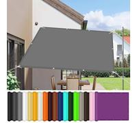 Voile d'ombrage Imperméable 180 x 700 cm Imperméable Rectangulaire Coupe-Vent Filet D'Ombrage, Voile avec Oeillets et Cordons pour Jardin Terrasse Balcon, Gris Clair